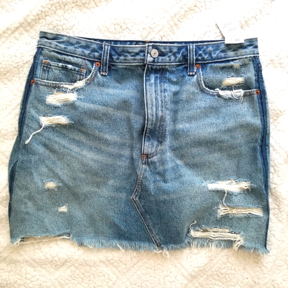 Abercrombie & Fitch skirt mini distressed jeans